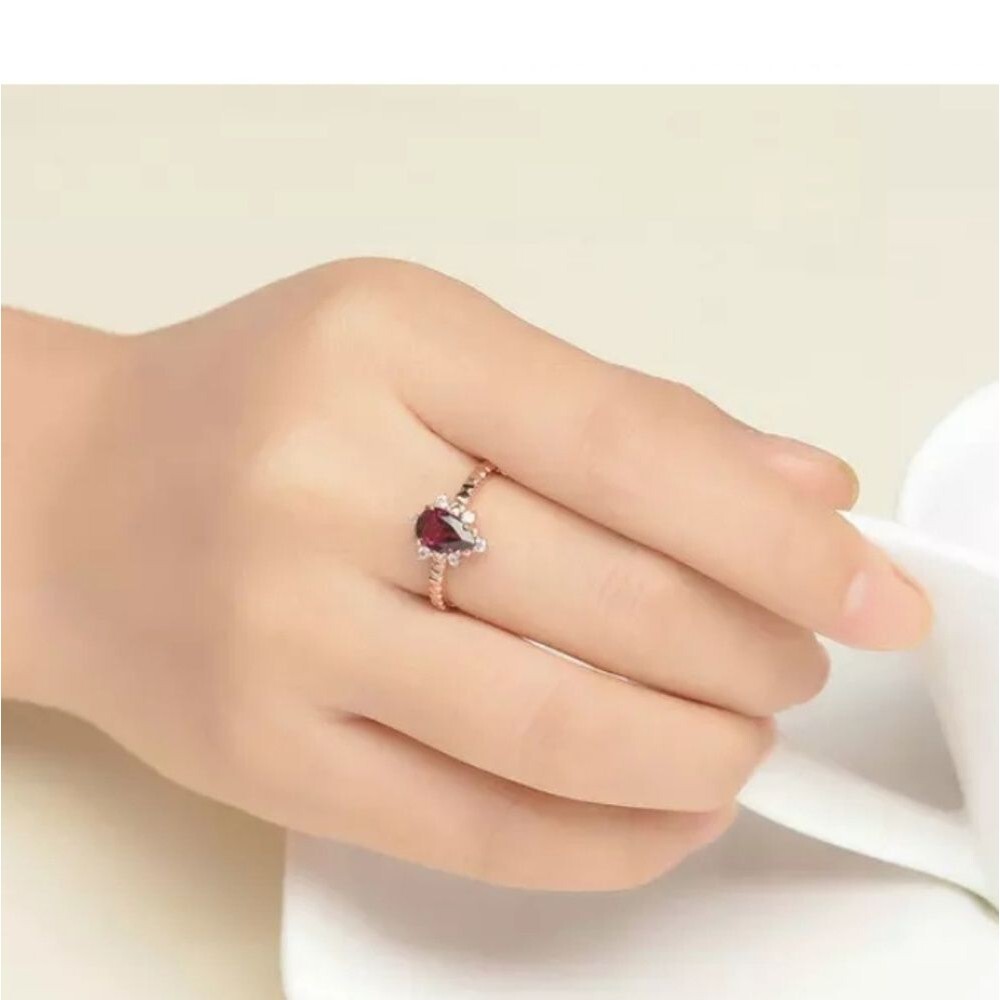 💎NEW💎 NATURAL GARNET 925 SS RING - Picture 4 of 12